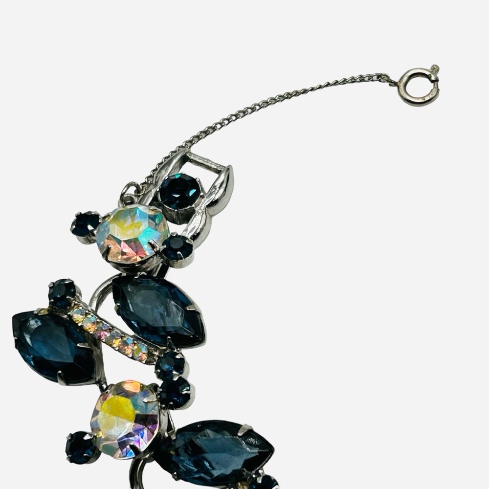 Exquisite Verified Juliana D&E Montana Blue AB Rhinestone Link Bracelet - Picture 4 of 6